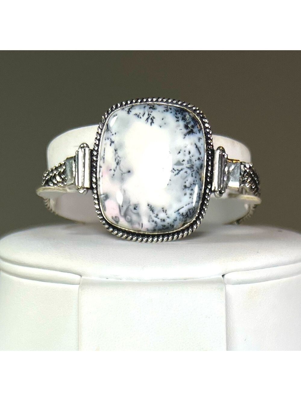 Dendrite Opal 925 Gemstone Bracelet